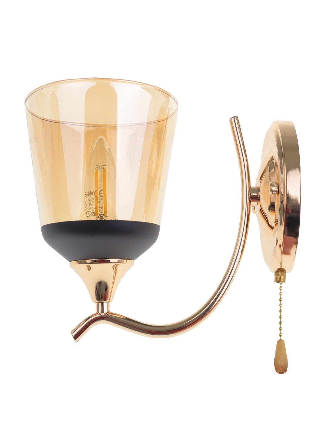 Бра настенное золотистого цвета LK-704W/1 E27 FG Brille (220133481)