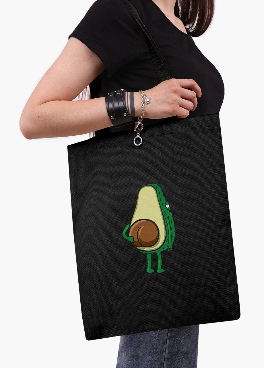 Еко сумка шоппер черная Авокадо (Avocado) (9227-2032-BK) MobiPrint (236391119)