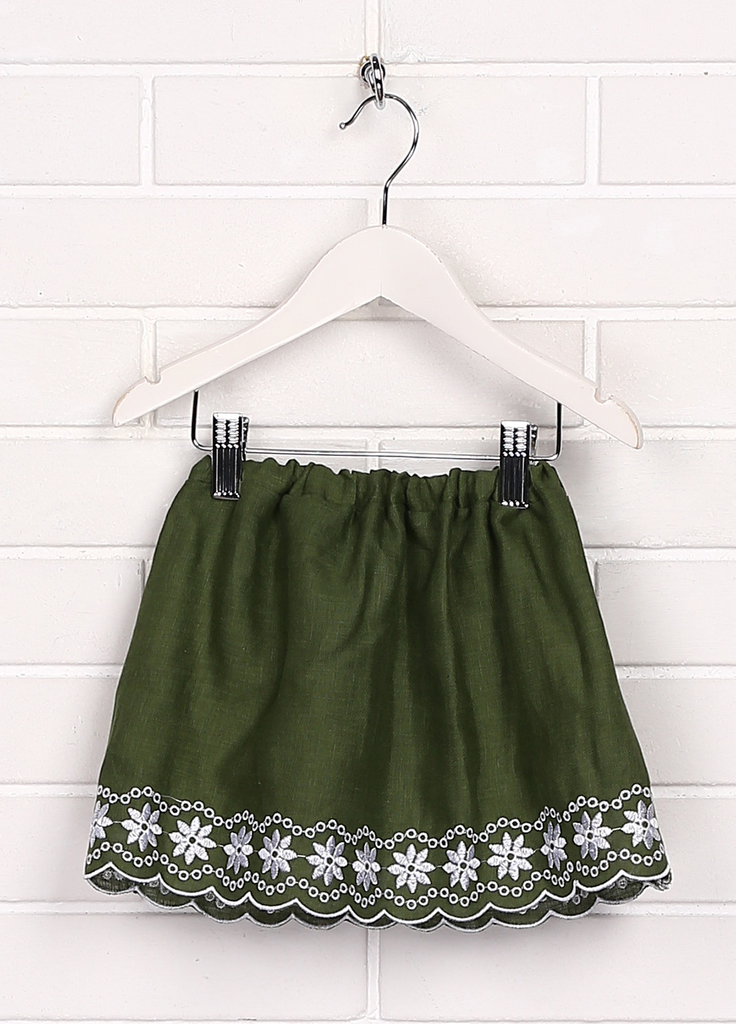 Темно-зеленая кэжуал цветочной расцветки юбка Lugin а-силуэта (трапеция)