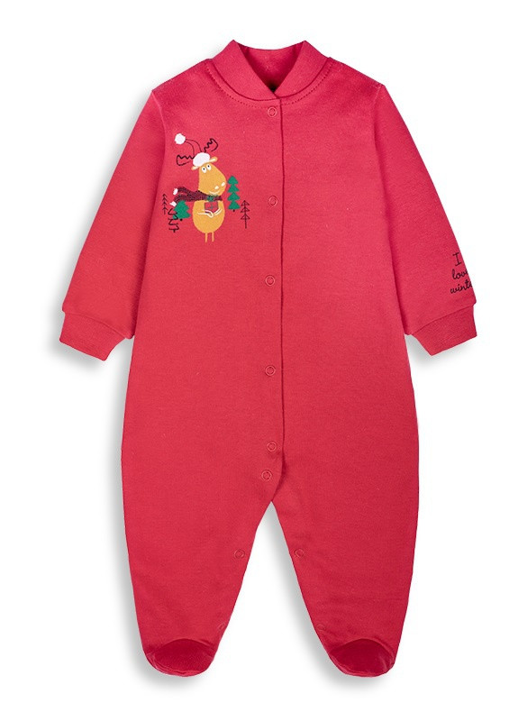 Детский комбинезон на кнопках Габби комбинезон-брюки новогодний красный кэжуал