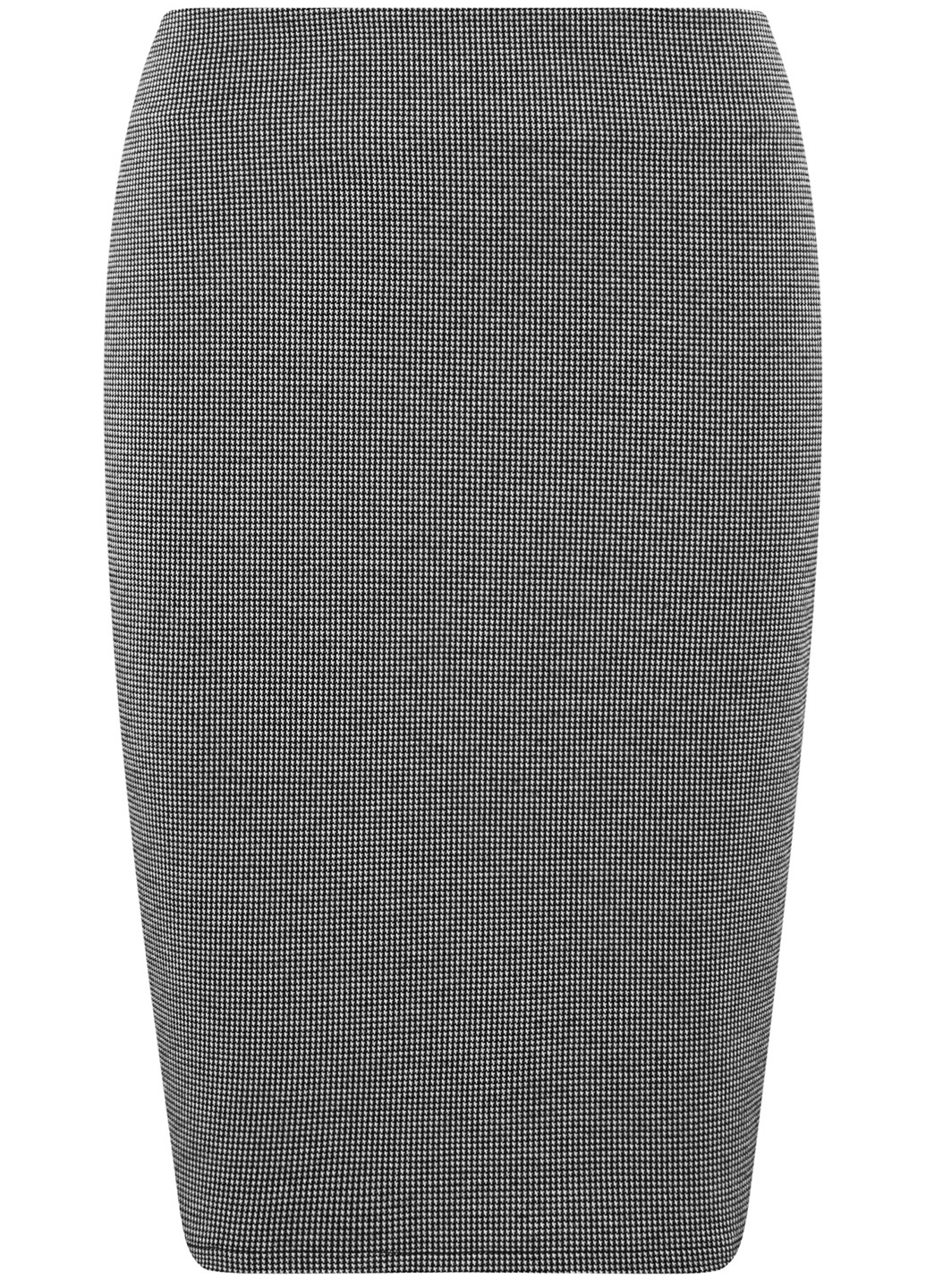 Черная офисная с геометрическим узором юбка Oodji мини