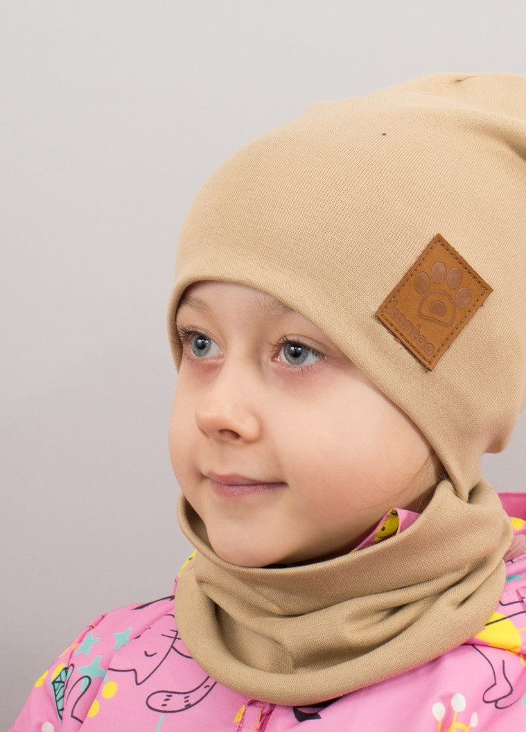 Дитяча шапка з хомутом КАНТА "Лапка" розмір 52-56 беж (OC-344) Канта (222439500)