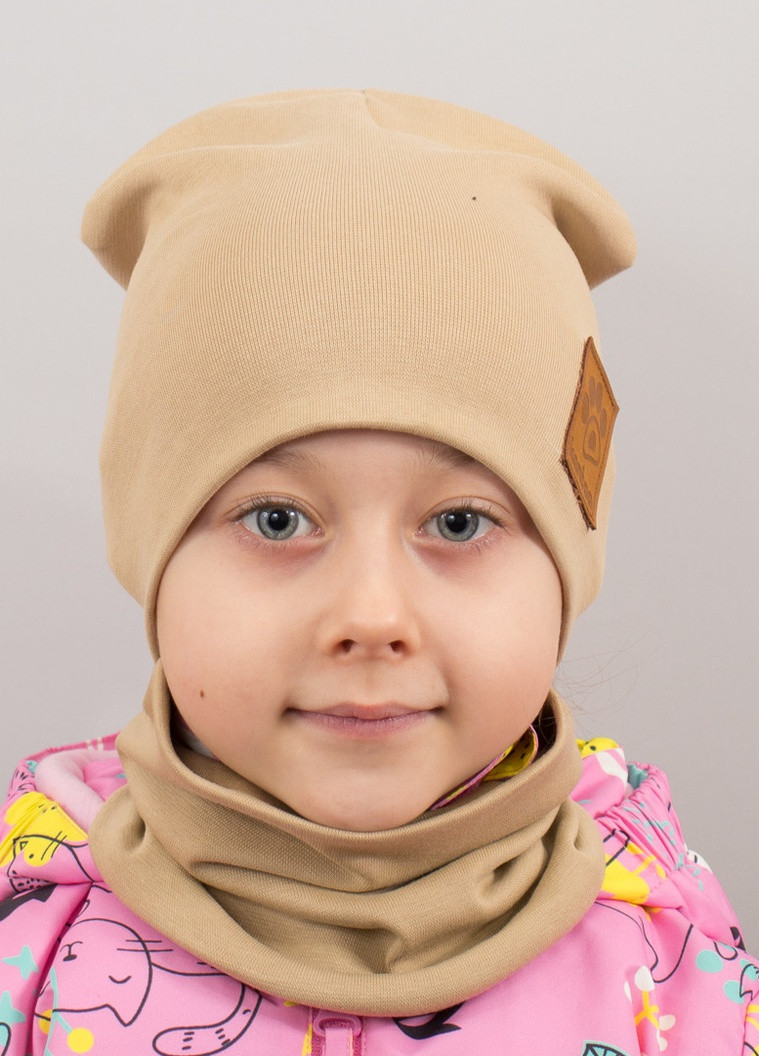 Дитяча шапка з хомутом КАНТА "Лапка" розмір 52-56 беж (OC-344) Канта (222439500)