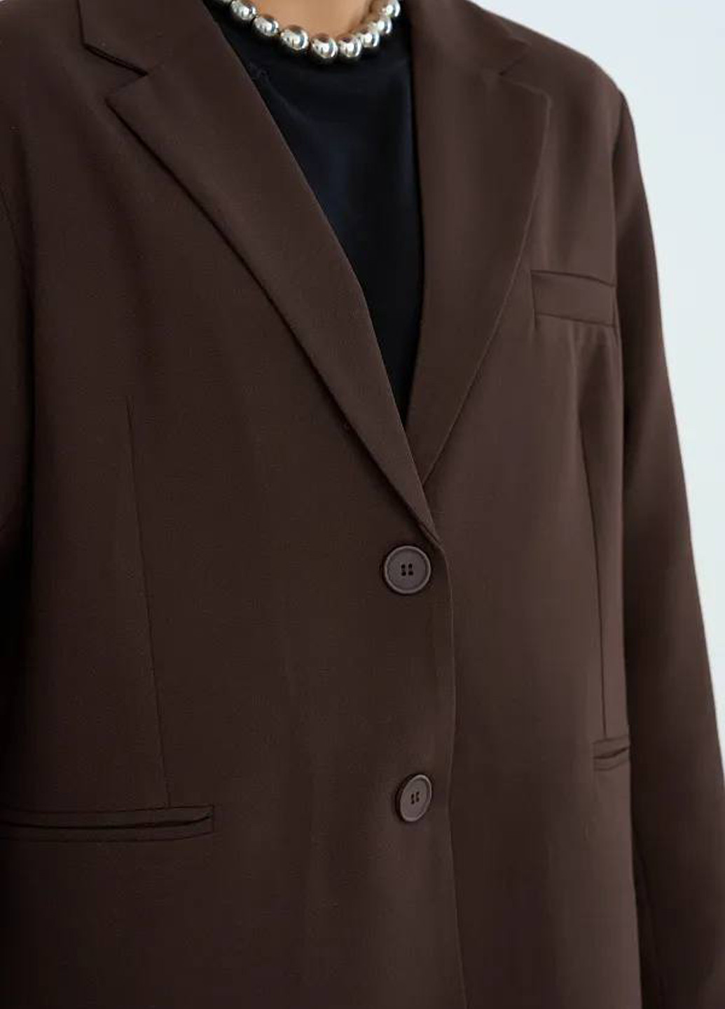 Темно-коричневый женский жакет QU style однотонный - всесезон
