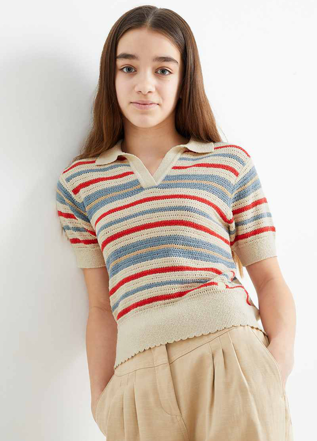 Комбинированный летний свитер C&A