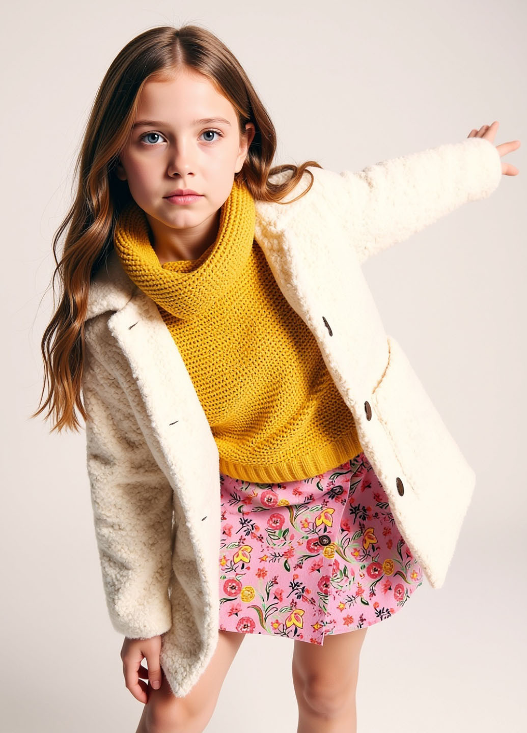 Розовая кэжуал цветочной расцветки юбка Reserved а-силуэта (трапеция), на запах