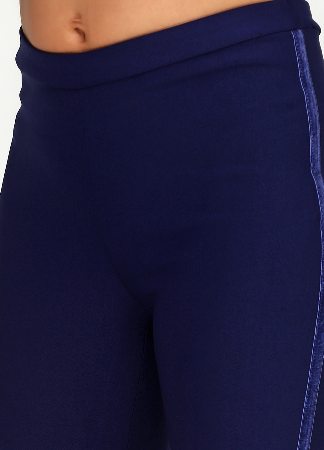 Темно-синие кэжуал демисезонные прямые брюки Sassofono