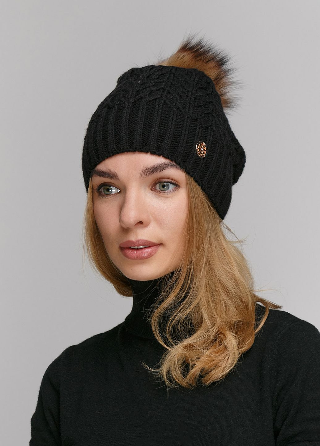 Зимняя теплая женская шапка на флисовой подкладке 550693 Merlini (249643242)