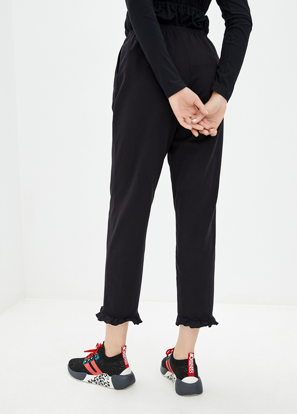 Черные кэжуал демисезонные прямые брюки Arefeva