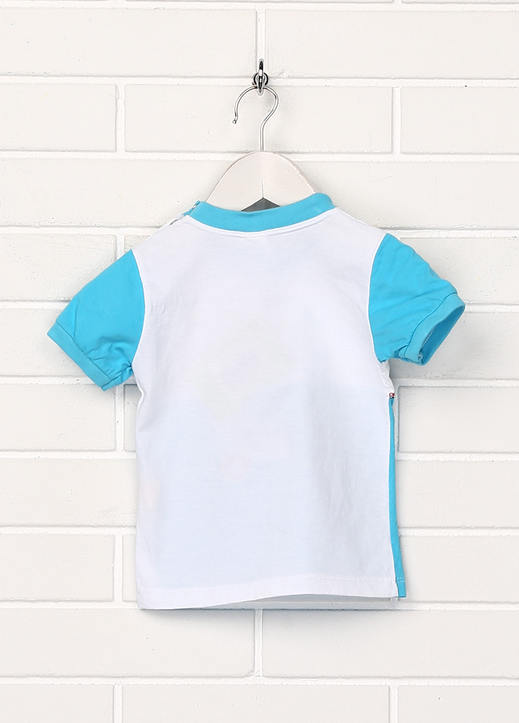Голубая летняя футболка с коротким рукавом MINISI