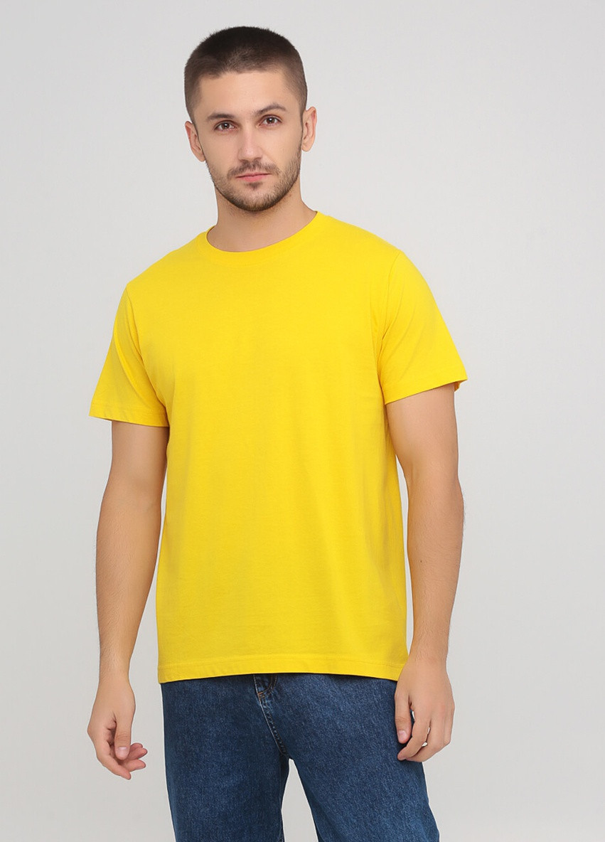Желтая футболка мужская безшовная с круглым воротником Stedman