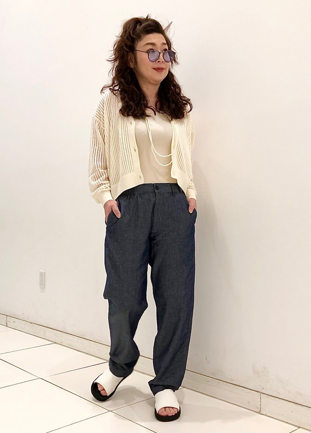 Темно-синие кэжуал демисезонные прямые брюки Uniqlo