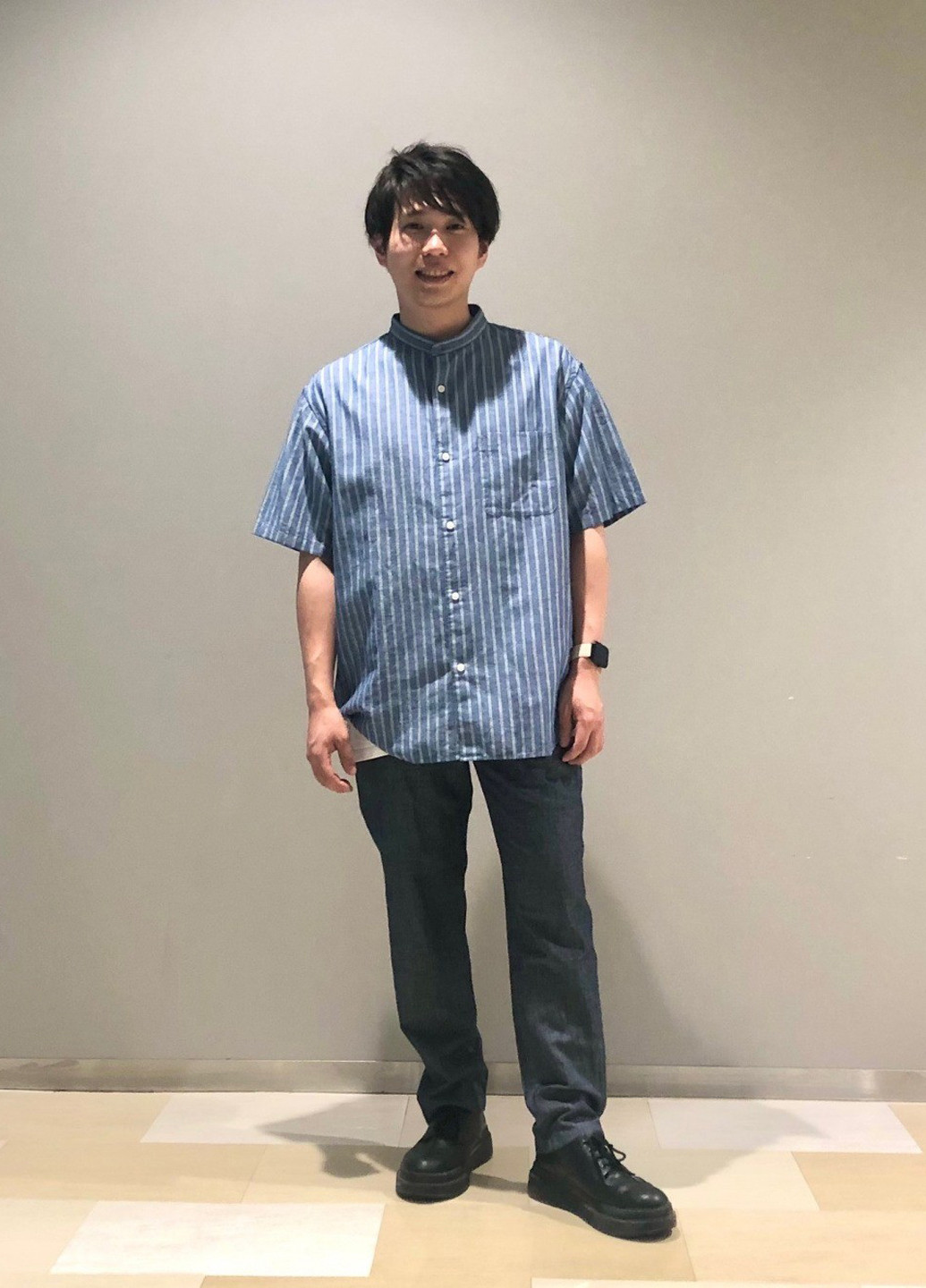 Темно-синие кэжуал демисезонные прямые брюки Uniqlo