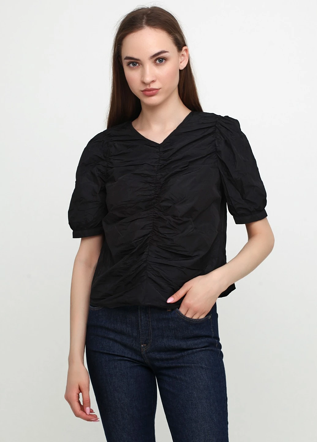 Чёрная черная летняя блуза H&M