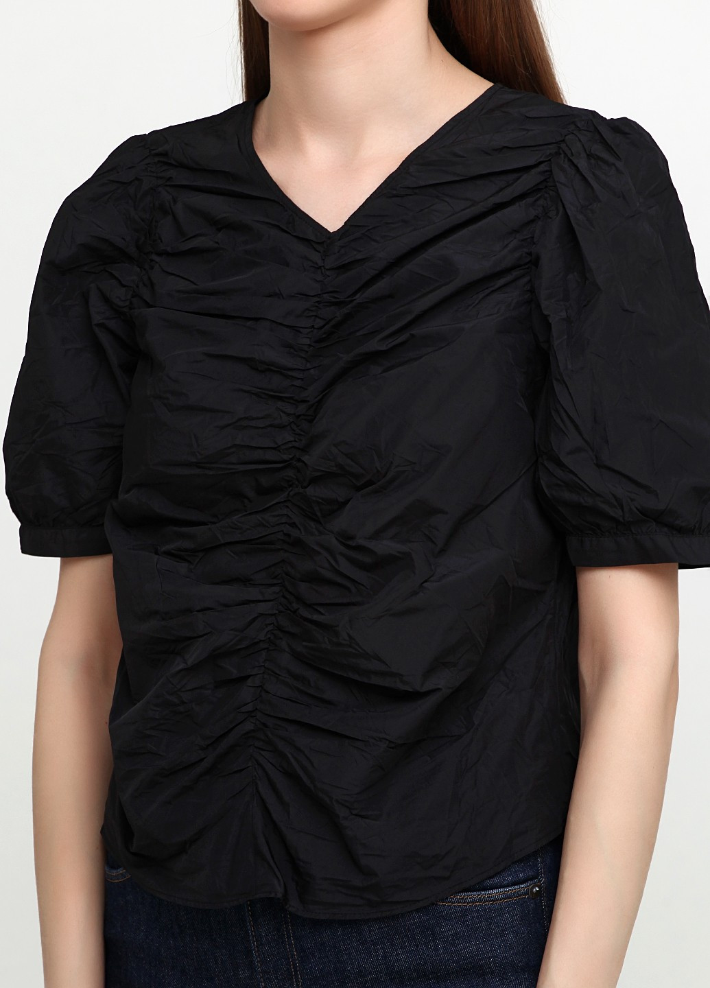 Чёрная черная летняя блуза H&M