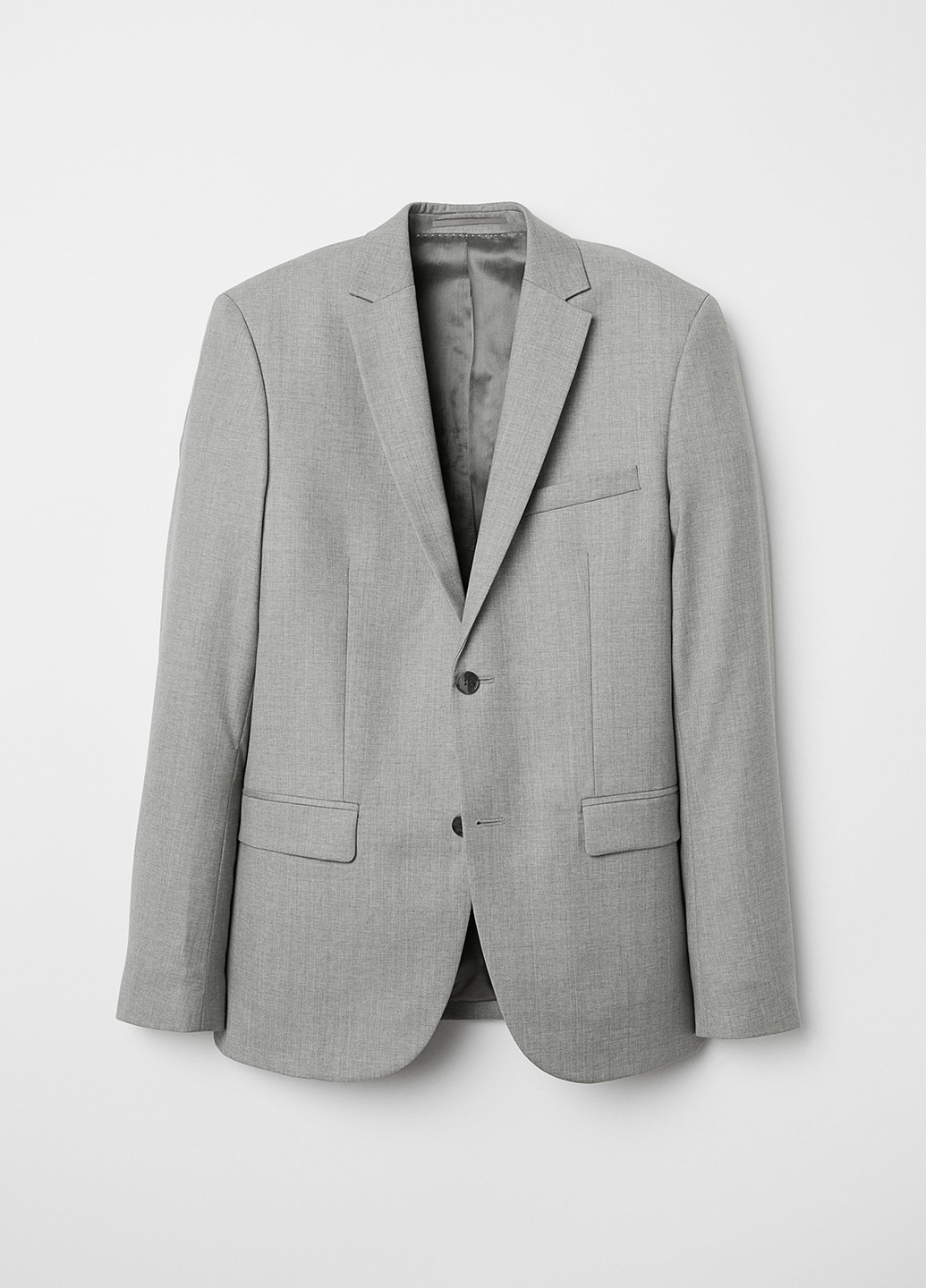 Пиджак H&M с длинным рукавом однотонный серый кэжуал