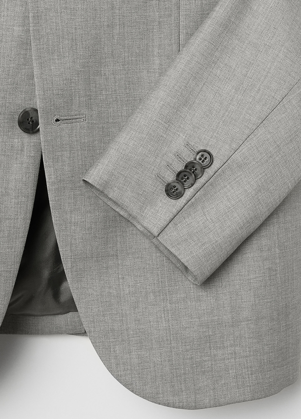 Пиджак H&M с длинным рукавом однотонный серый кэжуал
