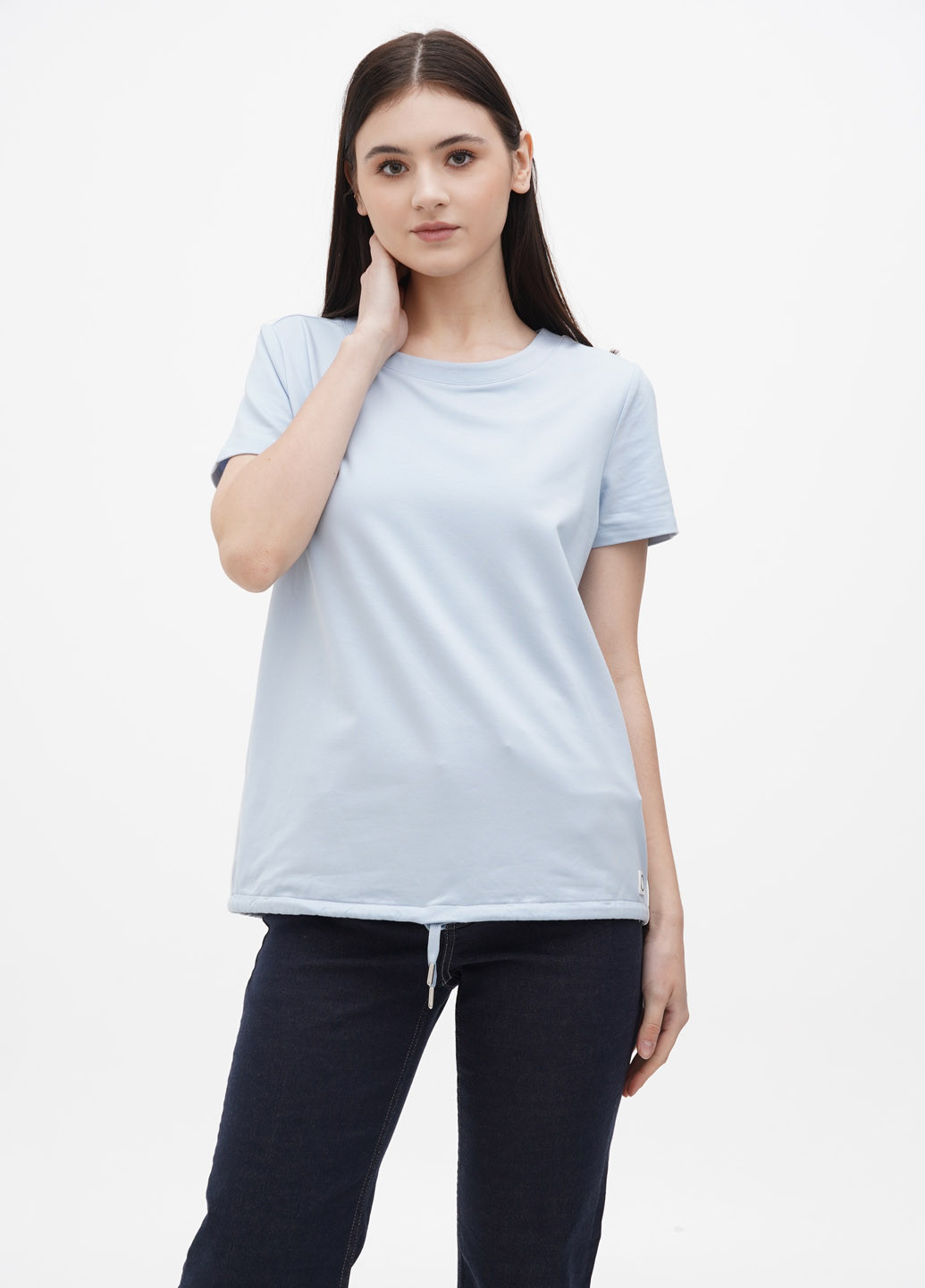 Світло-блакитна літня футболка Comma