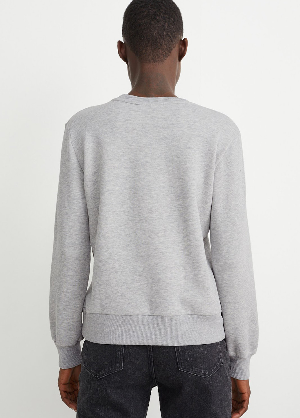 Серый свитшот C&A меланж без декора (322986948)