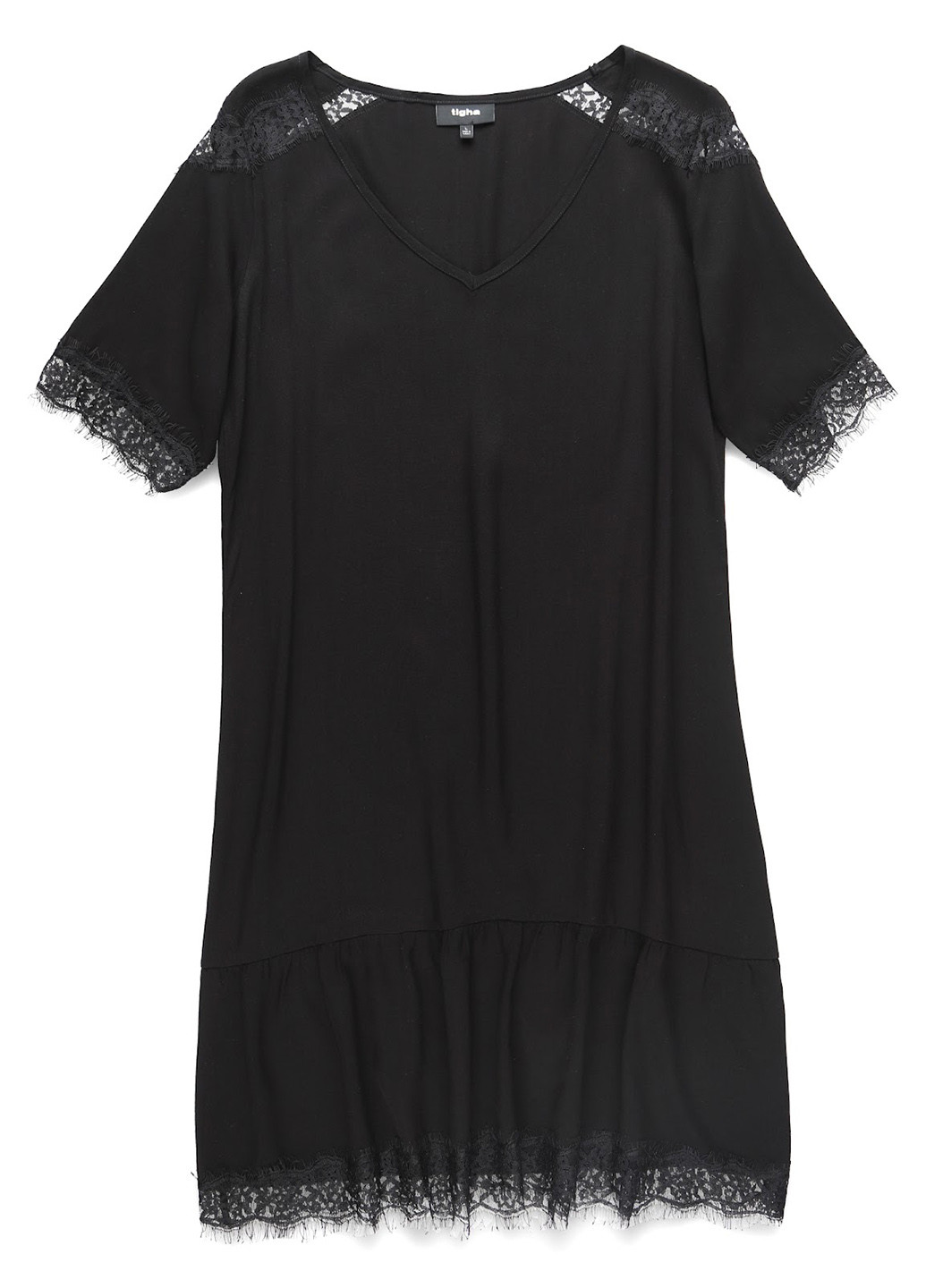 Чорна кежуал сукня а-силует Tigha однотонна