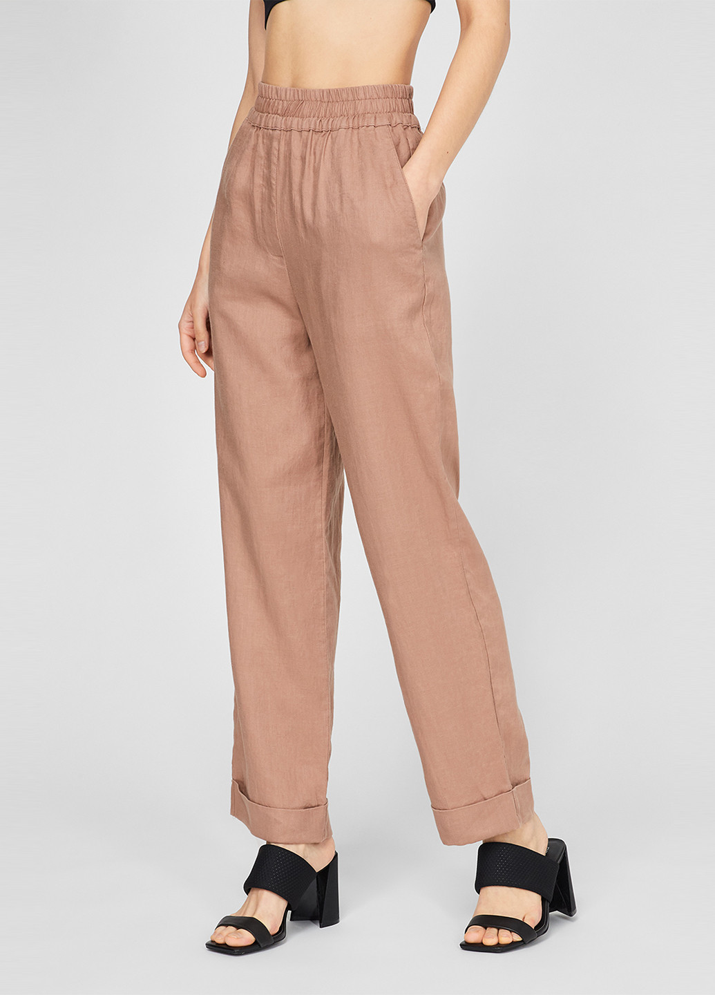 Светло-коричневые кэжуал летние прямые брюки PRPY