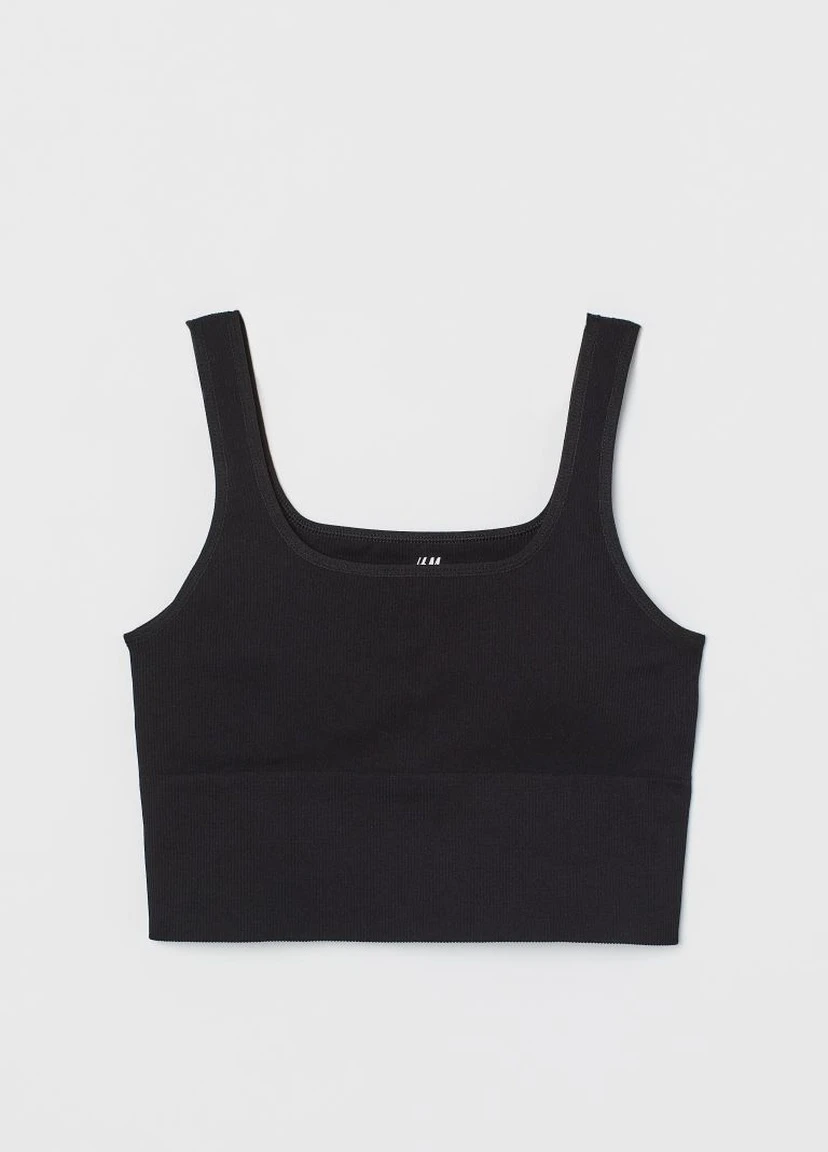 Чёрный спортивный топ H&M