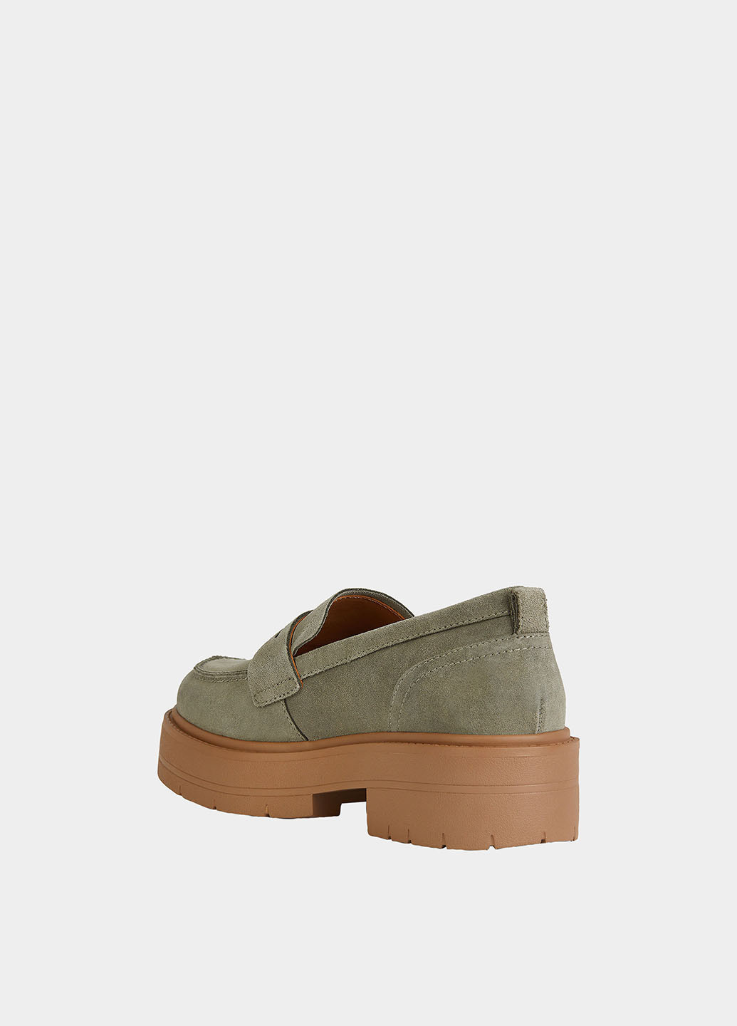 Geox Туфли лоферы оливковый з натуральная замша, италия — демисезон (330224002)