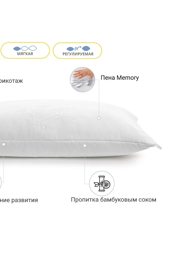 Подушка Memory №766 Julia Memory мягкая 40х60 см (2200001489394) No Brand (254014480)