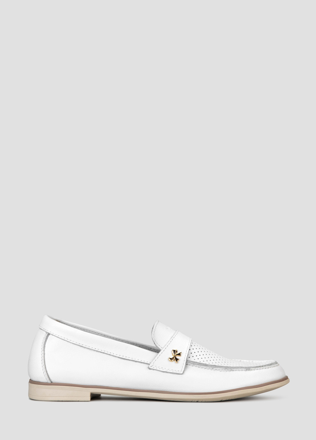 Белые мокасины Libero с бантом, с перфорацией