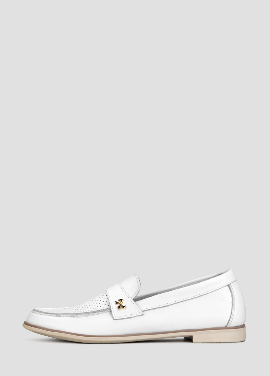 Белые мокасины Libero с бантом, с перфорацией