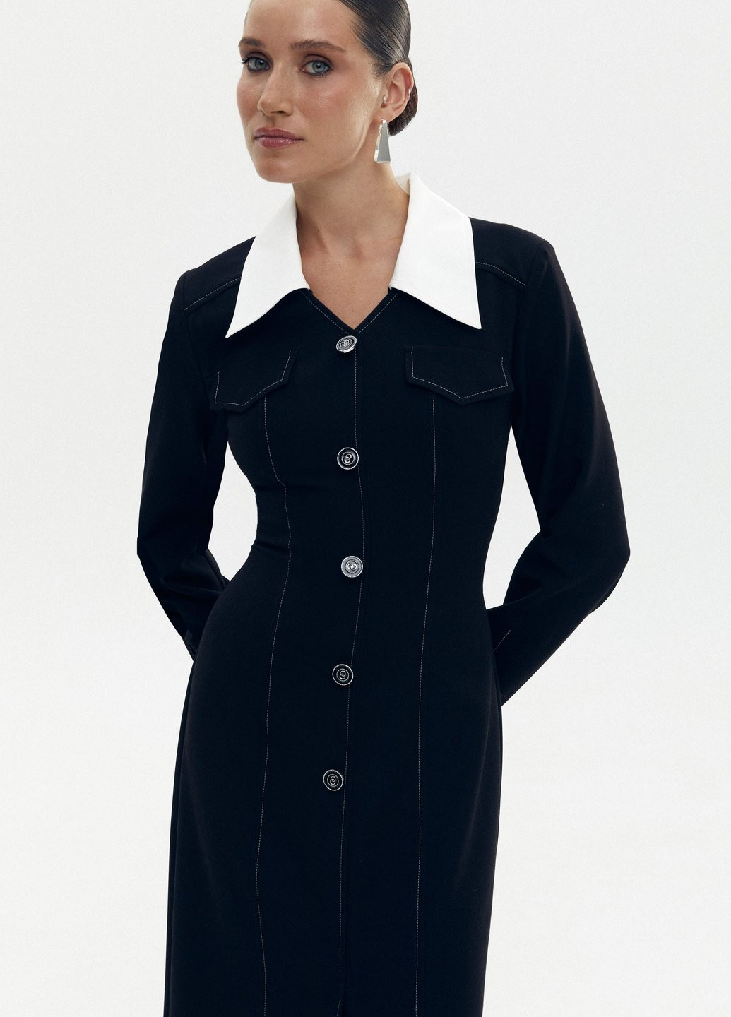 Чорна кежуал сукня а-силует Gepur однотонна