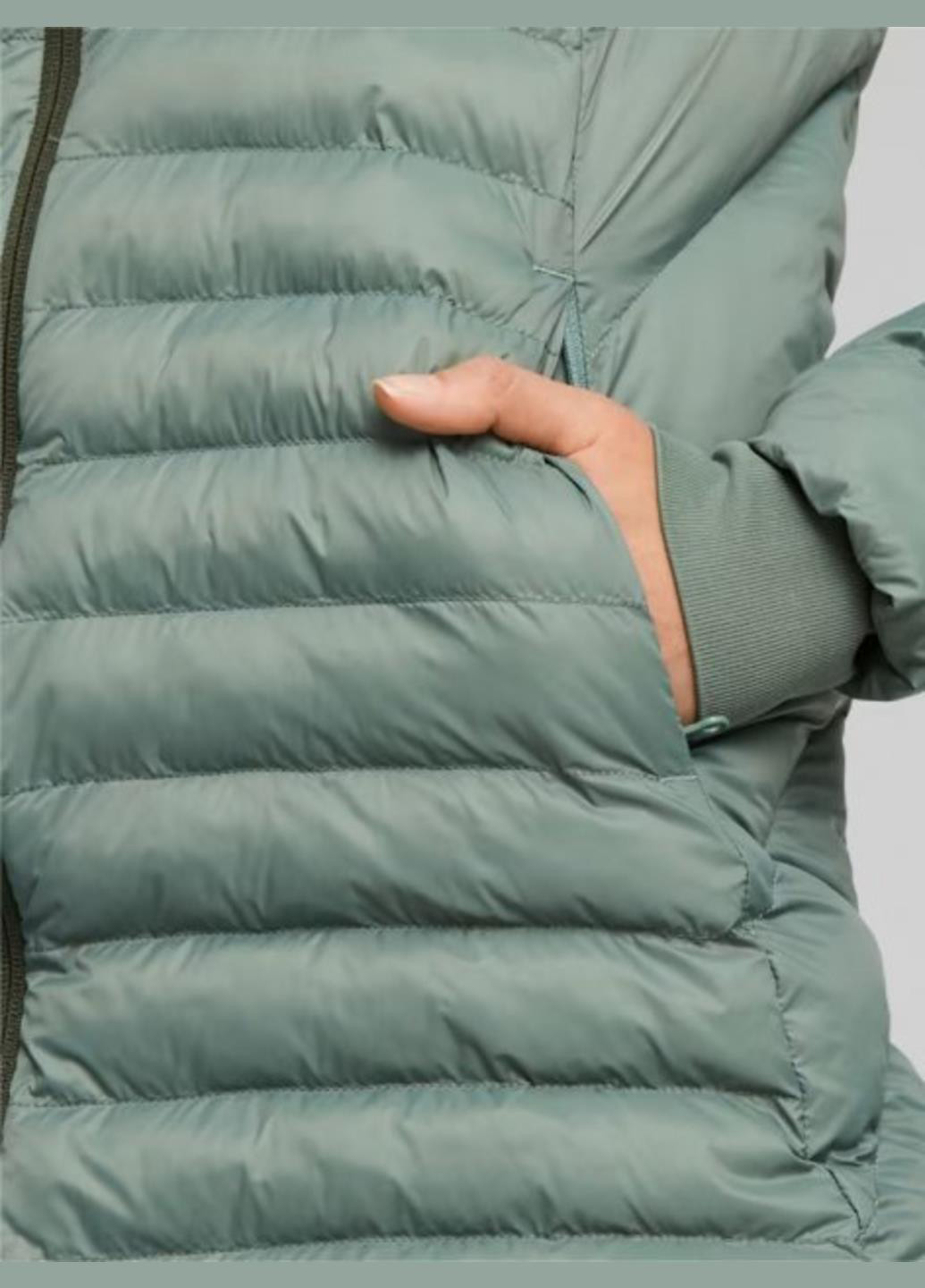 Серо-зеленая демисезонная куртка 84940644 Puma Packlite Primaloft Long Hooded Jacket