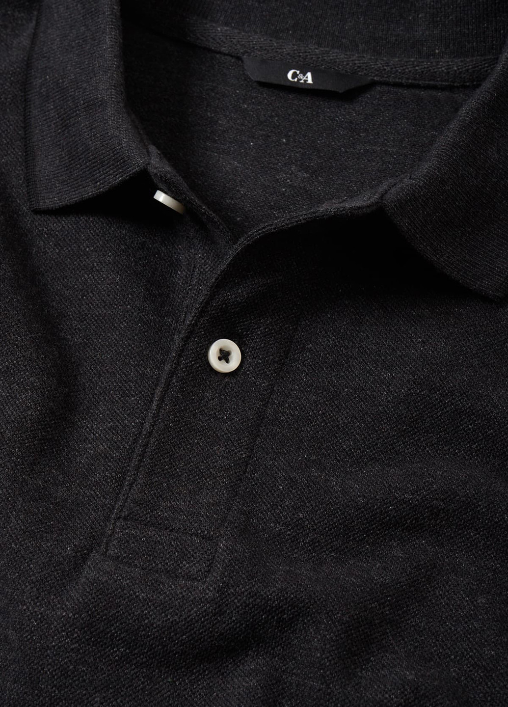 Темно-серая футболка-поло для мужчин C&A меланжевая