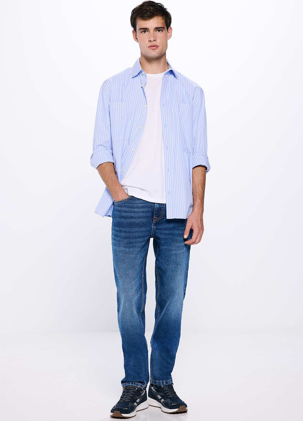 Синие демисезонные зауженные джинсы Springfield