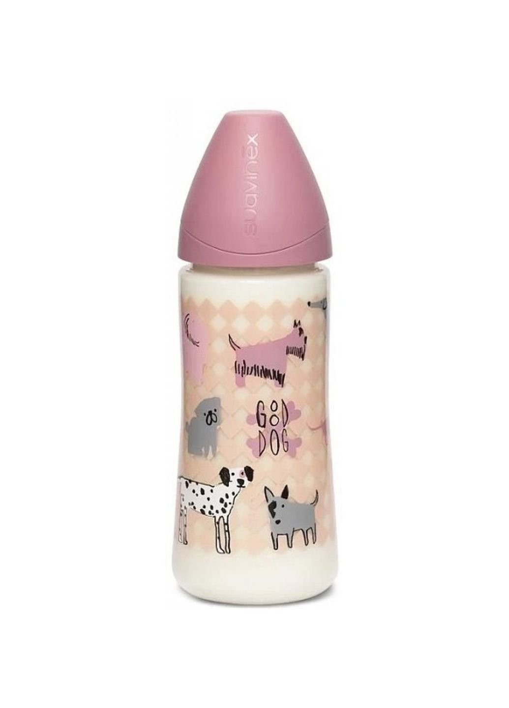 Пляшечка для годування Історії цуценят 360 мл рожева Suavinex (252248616)