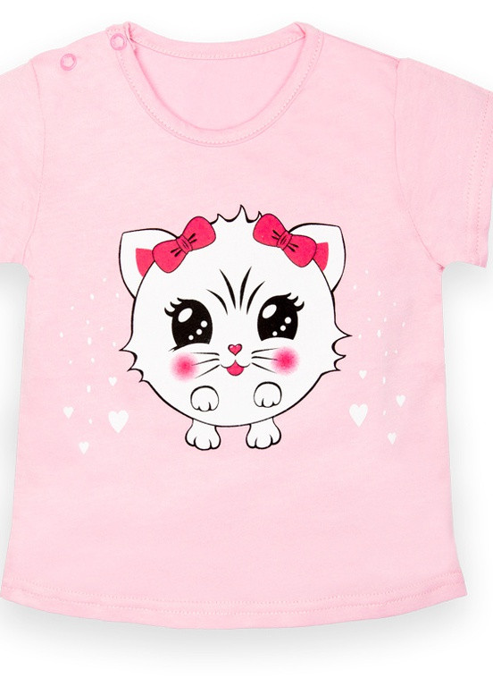 Розовая летняя детская футболка для девочки ft-22-4 *kite* Габби
