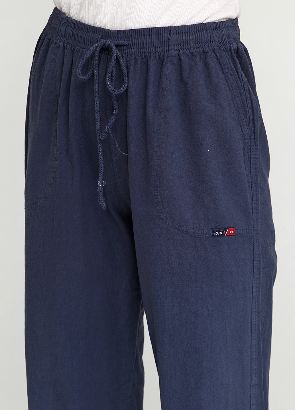 Темно-синие кэжуал летние прямые брюки Essa