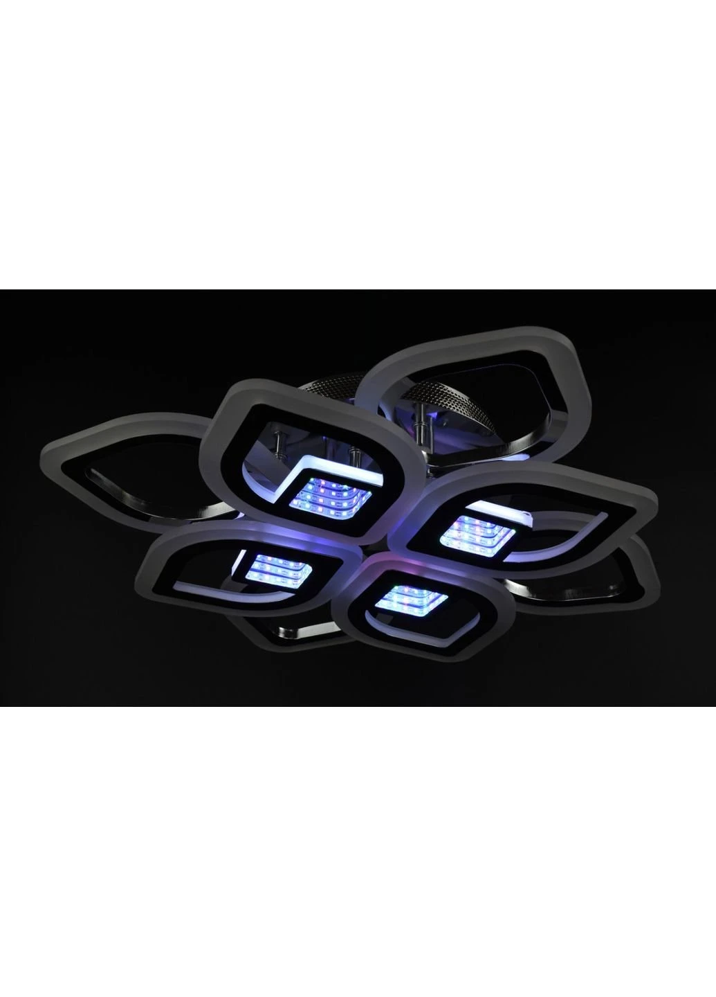 Люстра потолочная LED с пультом A2721/4+4S-3D-ch Хром 10х44х44 см. Sunnysky (253528152)