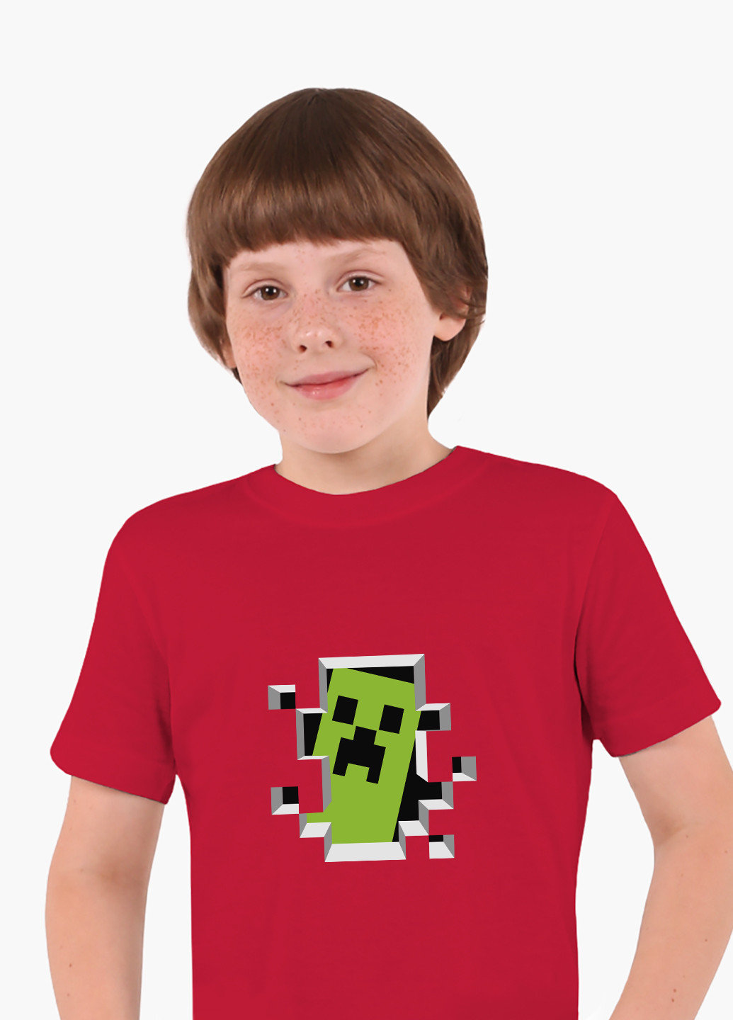 Красная демисезонная футболка детская майнкрафт (minecraft)(9224-1709) MobiPrint