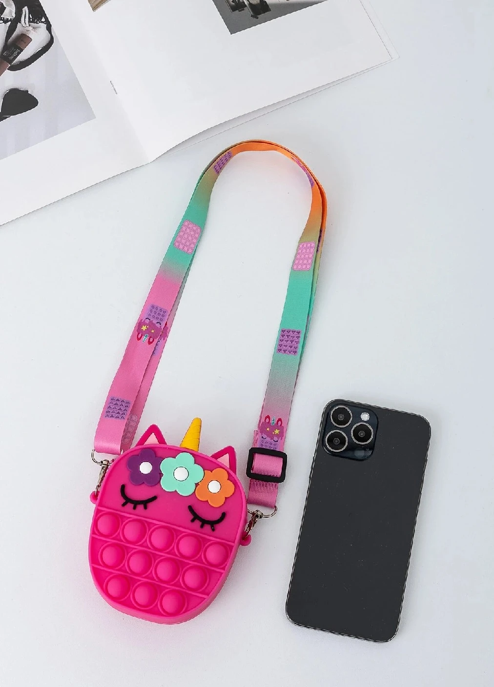 Іграшка сумка гаманець крос-боді антистрес тикалка Pop It Simple Dimple силіконова 14х4х12 см (473574-Prob) Unbranded (255302468)