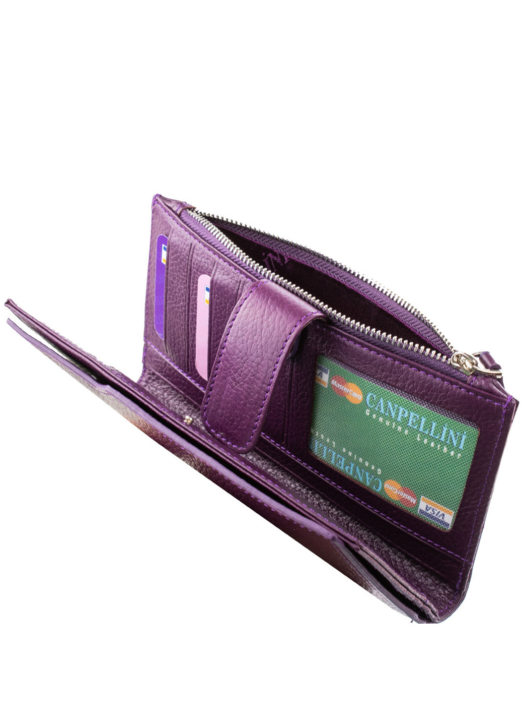 Жіночий шкіряний гаманець 10х18х1,5 см Canpellini (253027586)