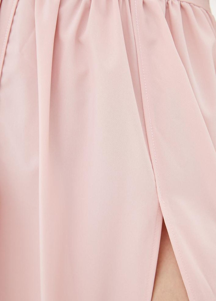 Розовое кэжуал женское летнее платье с разрезами подіум belle Podium однотонное