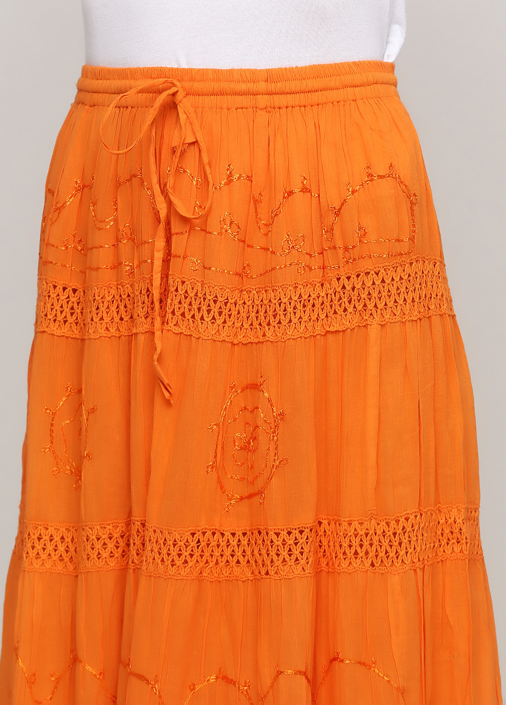 Оранжевая кэжуал однотонная юбка Sol Clothing а-силуэта (трапеция)