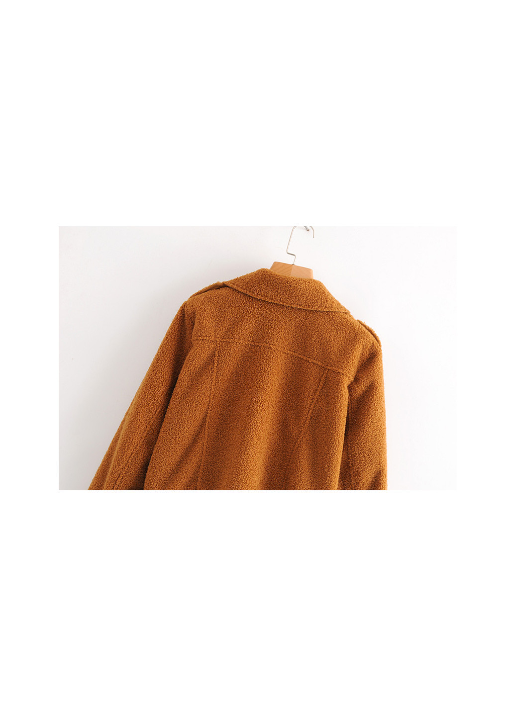 Коричневая демисезонная куртка-косуха женская из искусственного меха fleecy Berni Fashion 55616