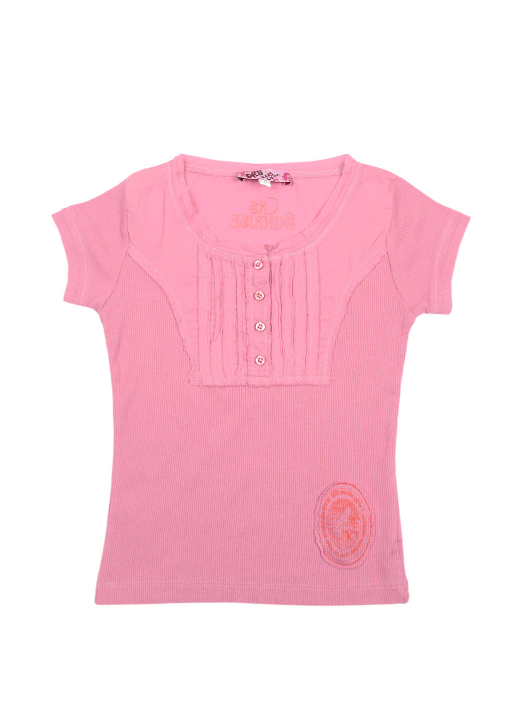 Розовая летняя футболка с коротким рукавом CKS