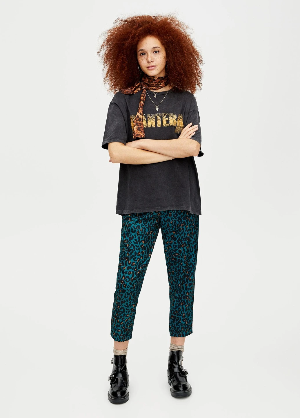 Штани,зелений в візерунки, Pull & Bear (256788319)