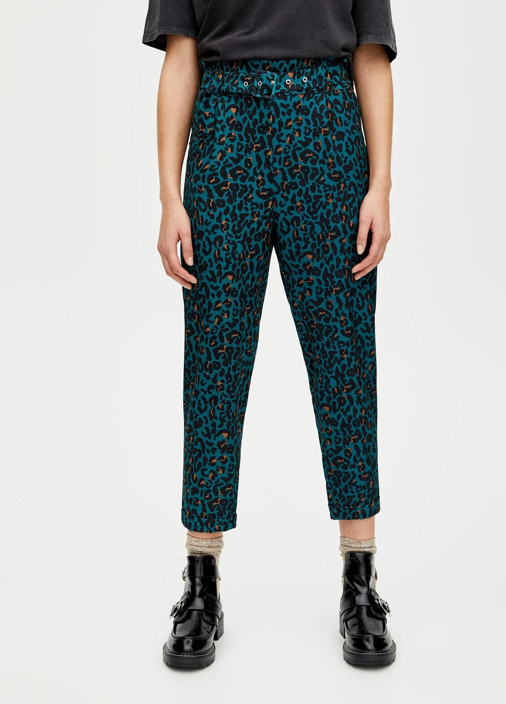 Штани,зелений в візерунки, Pull & Bear (256788319)
