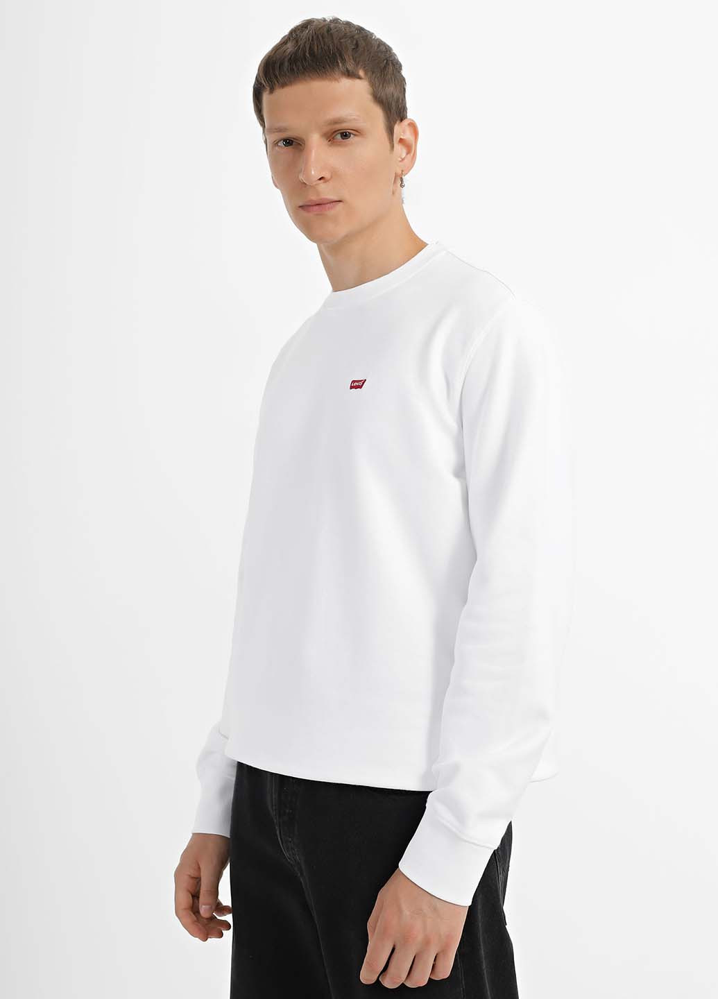 Білий світшот Levi's однотонний вишивка (328710956)
