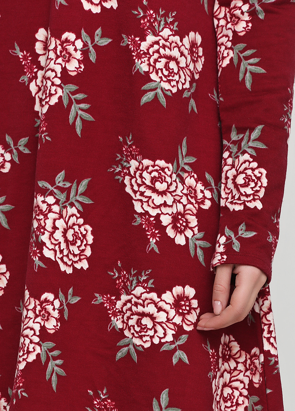 Бордовое кэжуал платье а-силуэт Alya by Francesca`s с цветочным принтом