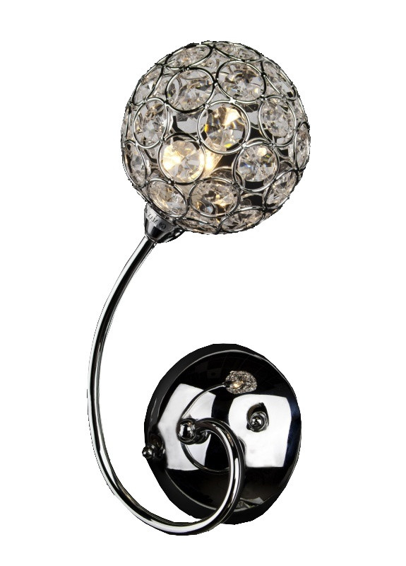 Бра галогенное настенное накладное в спальню хрустальное BR-01 365B W/1 G9 Brille (253894532)